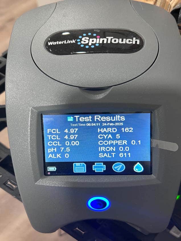 Water Spintouch Test Result
